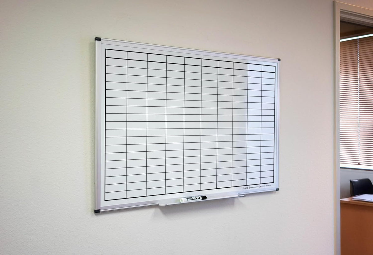 Magnetic Grid Dry Erase Whiteboard (48in x 36in)