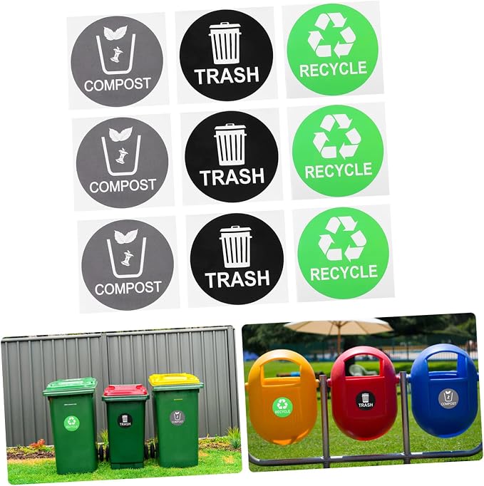 9pcs Garbage Classification Stickers