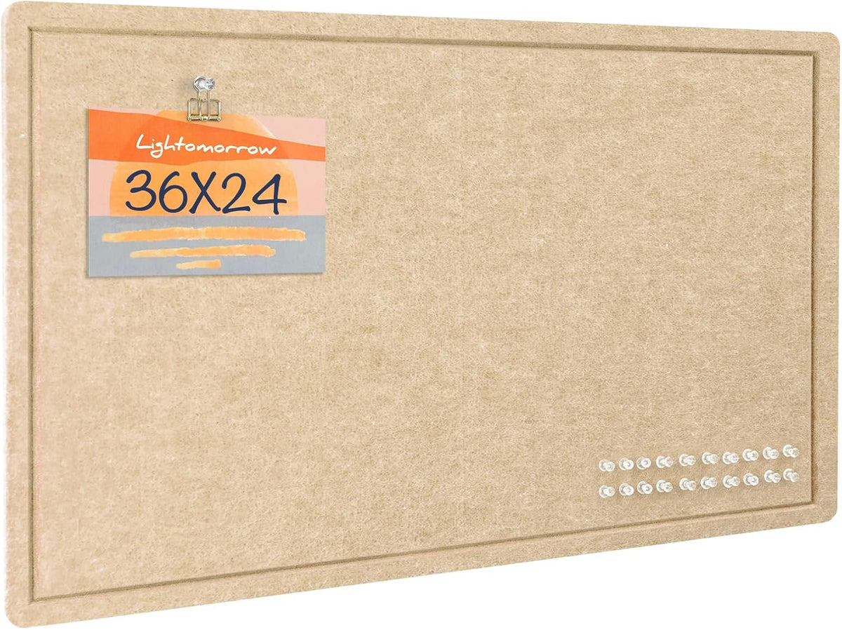 Felt Bulletin Board 36x24 inches, Decorative Pin Board for Home & Office