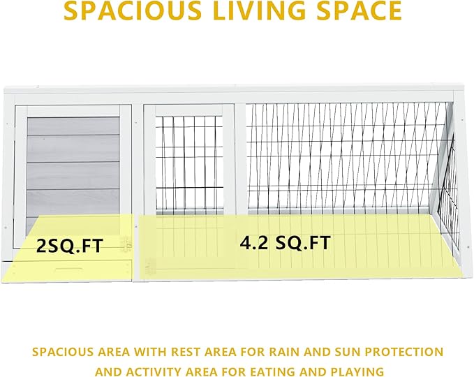 Rabbit Hutch Indoor Outdoor, Chicken Coop, Brooder Box for Chicks, A-Frame Poultry Quail Cage Duck House with Ventilating Wire Bunny Cage for Small Animals (Grey)