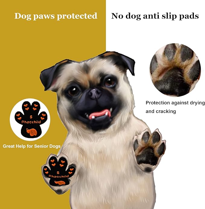 Dog Paw Pads Anti-Slip Grips,Dog Paw Protectors for Senior Dogs on Hot Pavement,Provides Traction to Keep Them from Slipping on Smooth Floors 20 sets-80 Pads Multicolor XXXL