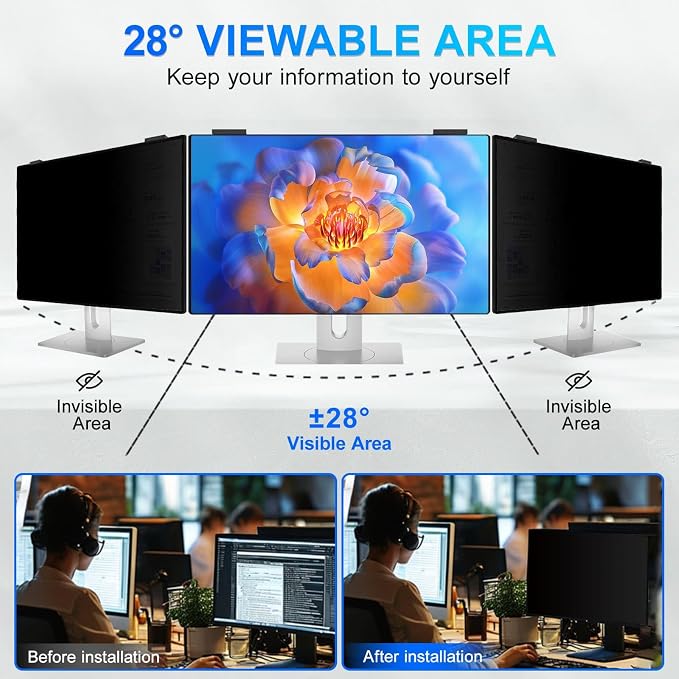 2Pack Magnetic 27 Inch Privacy Screen