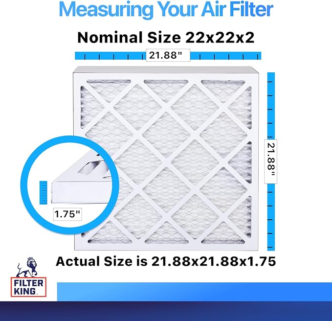 Filter King 22x22x2 Air Filter | 4-PACK | MERV 8 HVAC Pleated A/C Furnace