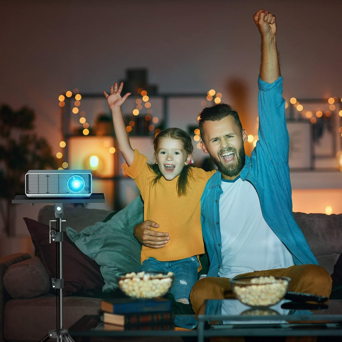 Facilife Projector Stand Tripod - Laptop Tripod Projector Stand Adjustable Height 22 to 47 Inch, Projector Tripod Stand, Tripod for Projector, Projector Stand for Outdoor Movies
