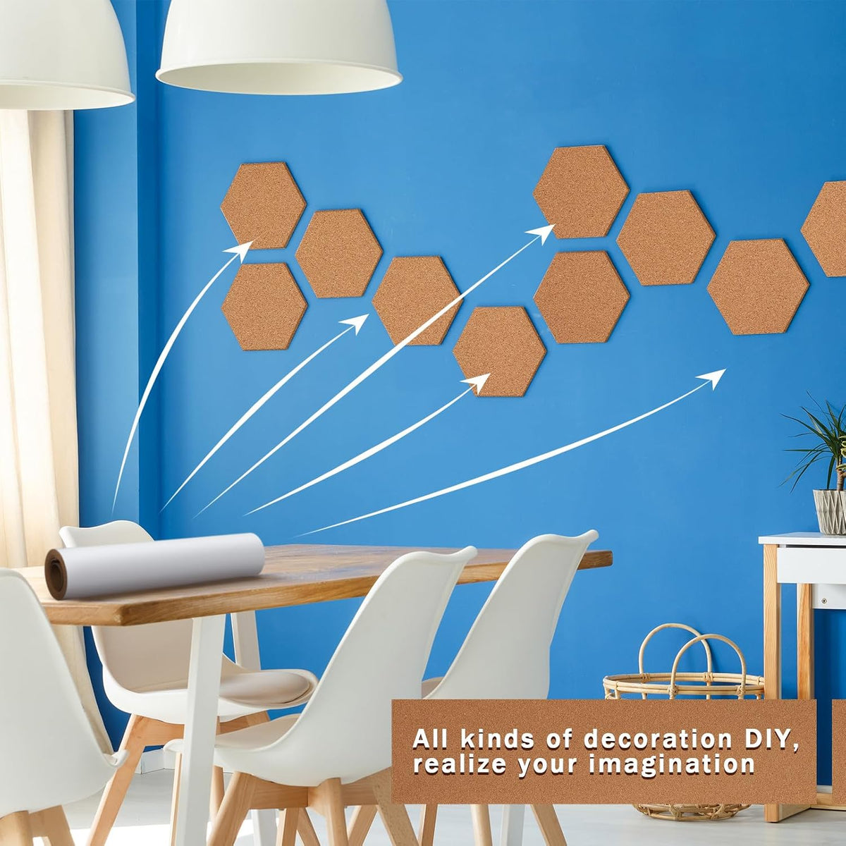 Geetery 24 x 100 Inches Self Adhesive Cork Roll 1/8" Thickness Bulletin Message Board for Door Signs Floor Wall Decors DIY Craft