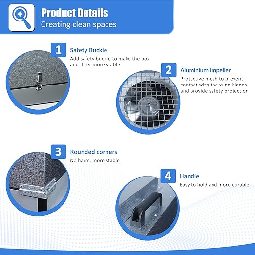 JJFFTAO，HEPA H14-Filter Laminar Flow Hood Updated FanFilter Unit（Include HEPA