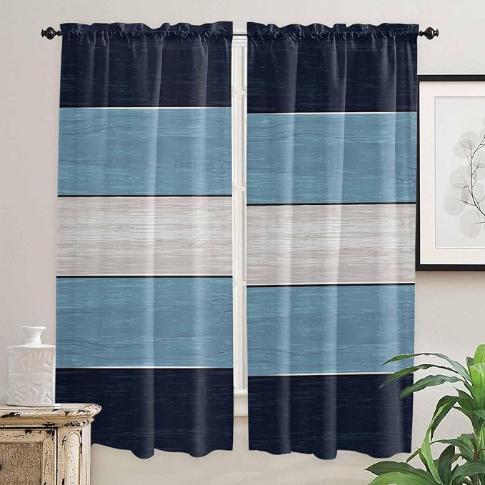 Vintage Country Woodcuts Window Valance Curtains, 2 Panel