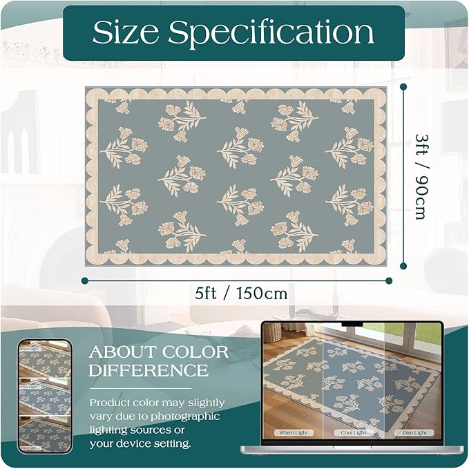 3x5 Floral Entry Rug