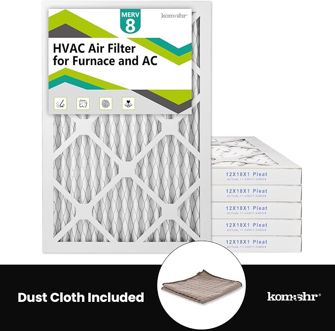 12x18x1 Air Filter MERV 8, HVAC/Furnace AC Filter Replacement, Dust