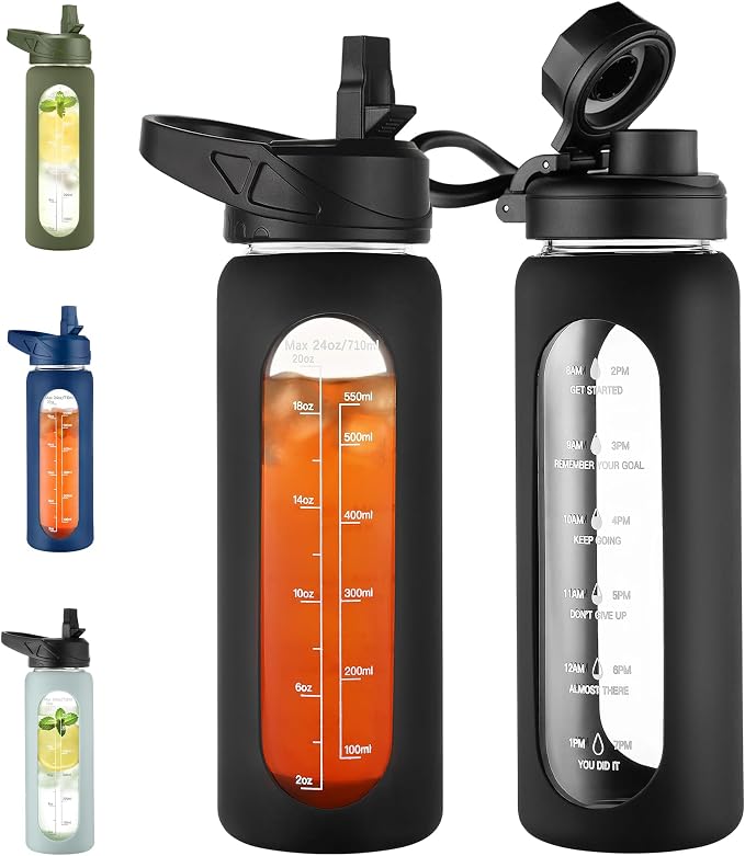 CIVAGO 24 oz Glass Water Bottle