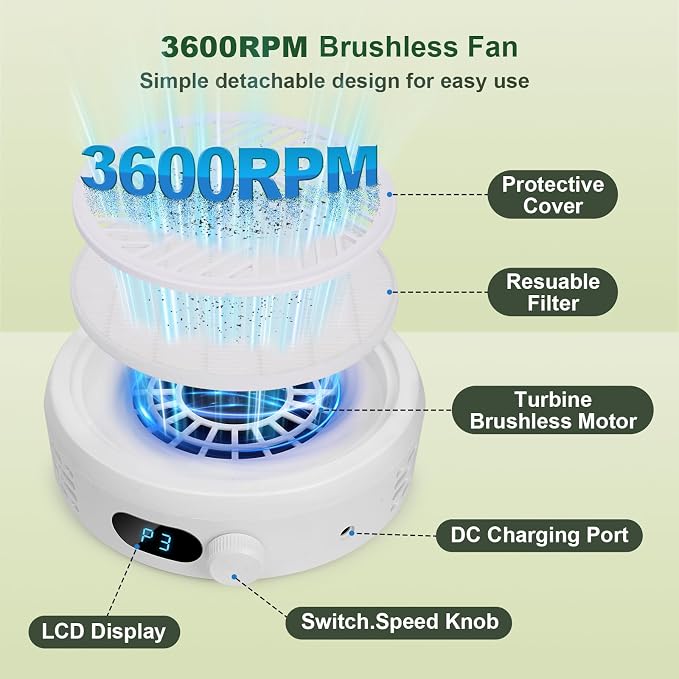 Nail Dust Collector, Compact & Quiet Manicure Vacuum