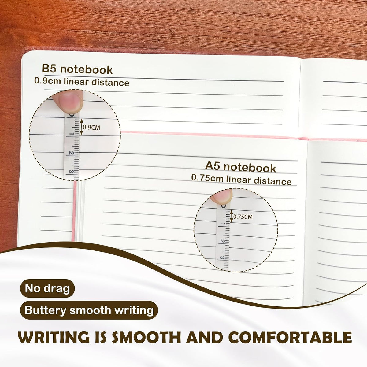 Stone Paper Notebook for Women Men, Waterproof Notebook Hardcover Executive Journal, Ruled Notebooks for Writing, Business, Work ＆ School, 160 Pages Notebook with Gift Box (B5 Black)