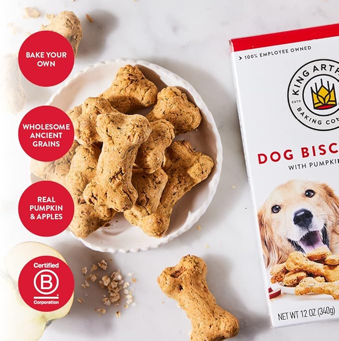 King Arthur Baking Company Dog Biscuit Mix, Pumpkin & Apple, Homemade Dog Treats, 12oz (Pack of 2)