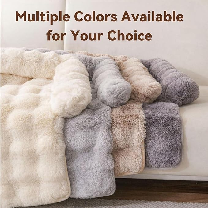 Dream Cloud Pet Sofa Bed, Dream Cloud Pet Sofa Bed Cover, Cozy Rabbit-Velvet Non-Slip Washable Fluffy Plush Pet Mat for Furniture Protection, Soft Couch Bed for Dogs & Cats (Gray, 80X80 CM)