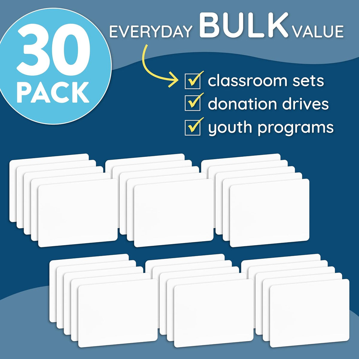 Blue Summit Supplies 30 Mini Dry Erase Boards, 9 x 12, Markers and Erasers