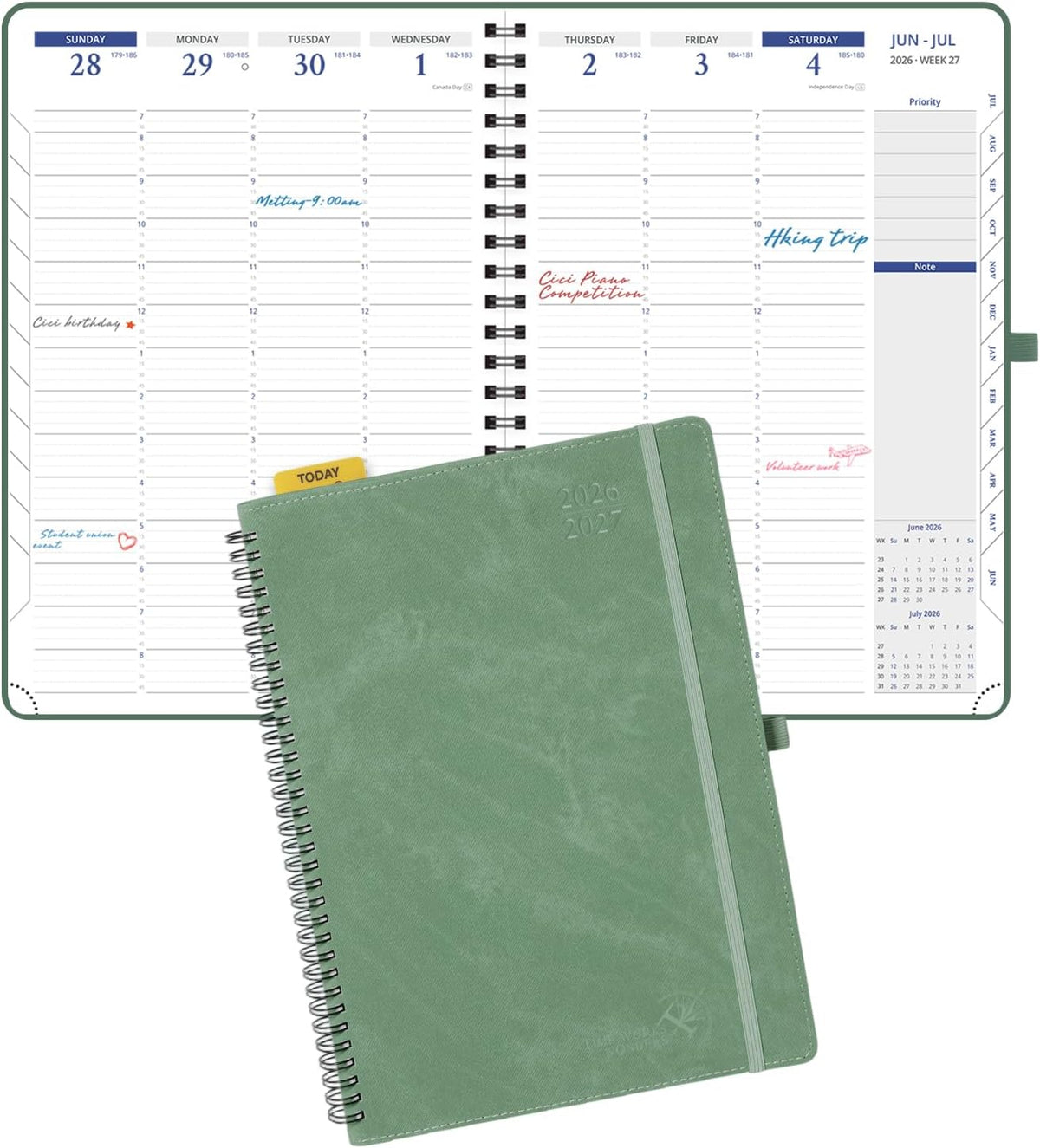 POPRUN Weekly Planner 2026-2027, 8.25" x 11.75" Academic Daily Calendar