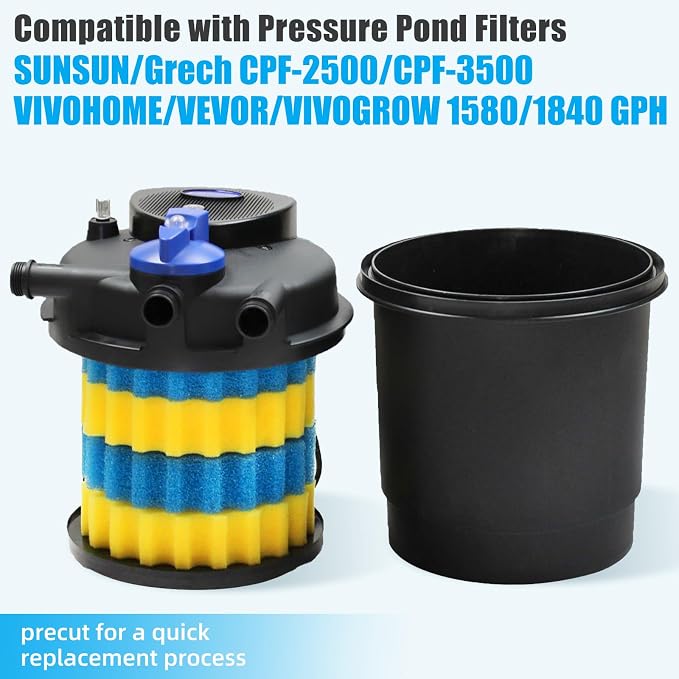 AQUANEAT Replacement Sponge Filter Media Pad Compatible
