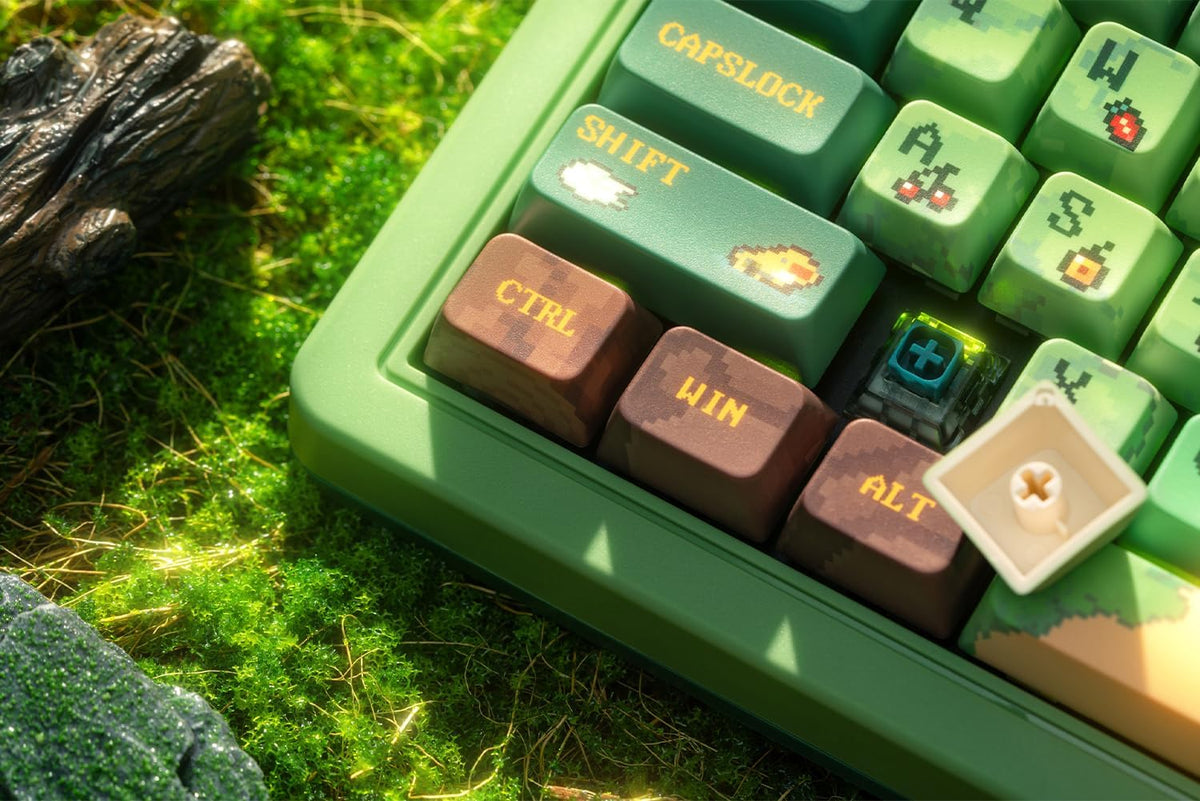 8Bitdo Retro 87 Mechanical Keyboard for Windows PC & Android, Forest Wonder