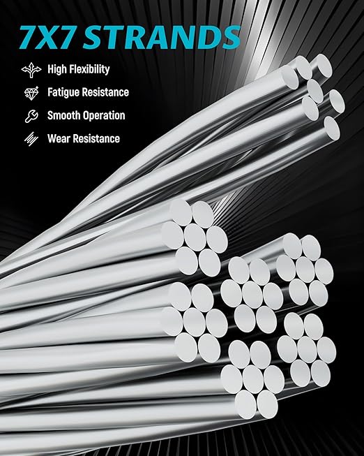 Lichamp 350FT 1/8" Stainless Steel Wire Rope Cable, Aircraft 316 SS Braided Steel Wire Thin Metal Cable Hardware for Deck Railing Handrail Safety System, SSC350