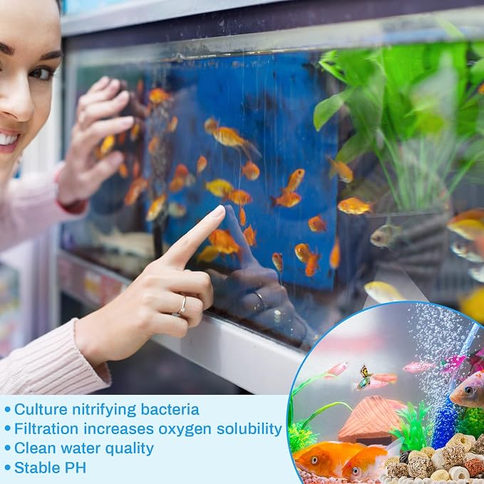 Timgle 3 Bags Aquarium Filter Media Bio Balls Ceramic Rings Set 1500 g Total