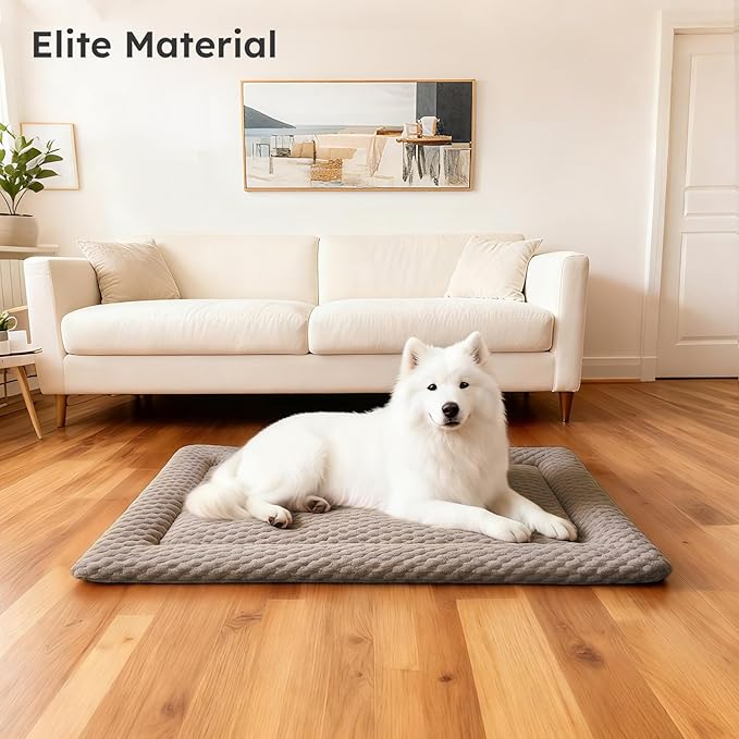 Dog Bed Mat, Dual-Sided Dog Crate Bed Mat - Ultra Soft & Machine Washable Kennel Pad for Cats and Extra Small Dogs, All-Season Comfort Pet Bed for Crates, Travel, and Home, Light Brown, 18 x 14 Inch