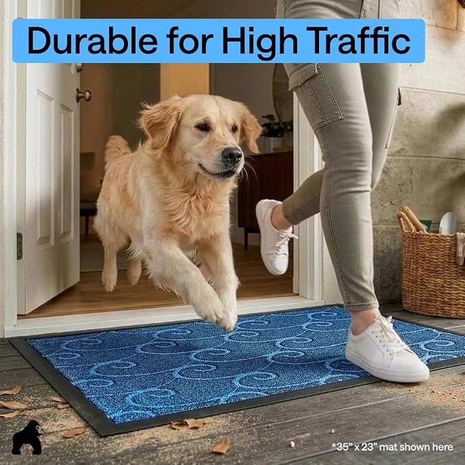 GORILLA GRIP 100% Waterproof All-Season WeatherMAX Doormat, US Designed Natural
