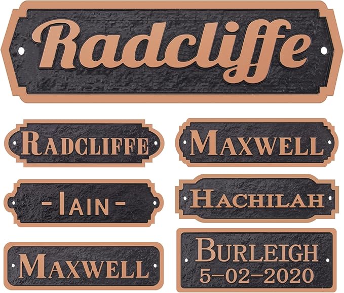 Acrylic Horse Stall Name Plate, 2.4" x 8" Personalized Stall Signs, UV Protected, Custom Pet Name Sign, All Weather Adhesive, Mounting (Antique Copper, Style 1)