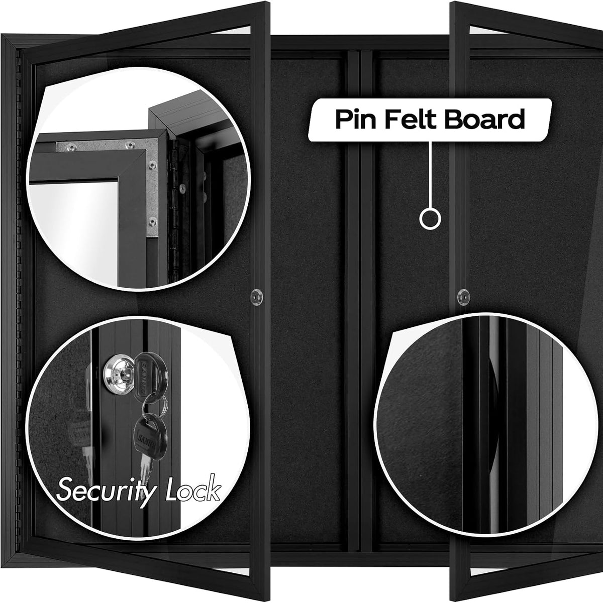 INNOVART Outdoor Enclosed Bulletin Board Weatherproof 48”x36”