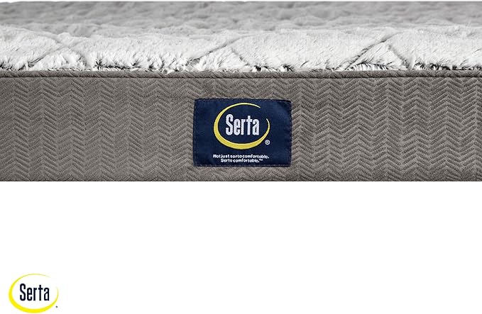 Serta Orthopedic Quilted Pillow Top Dog Bed for Pets – Slate Gray (X-Large)
