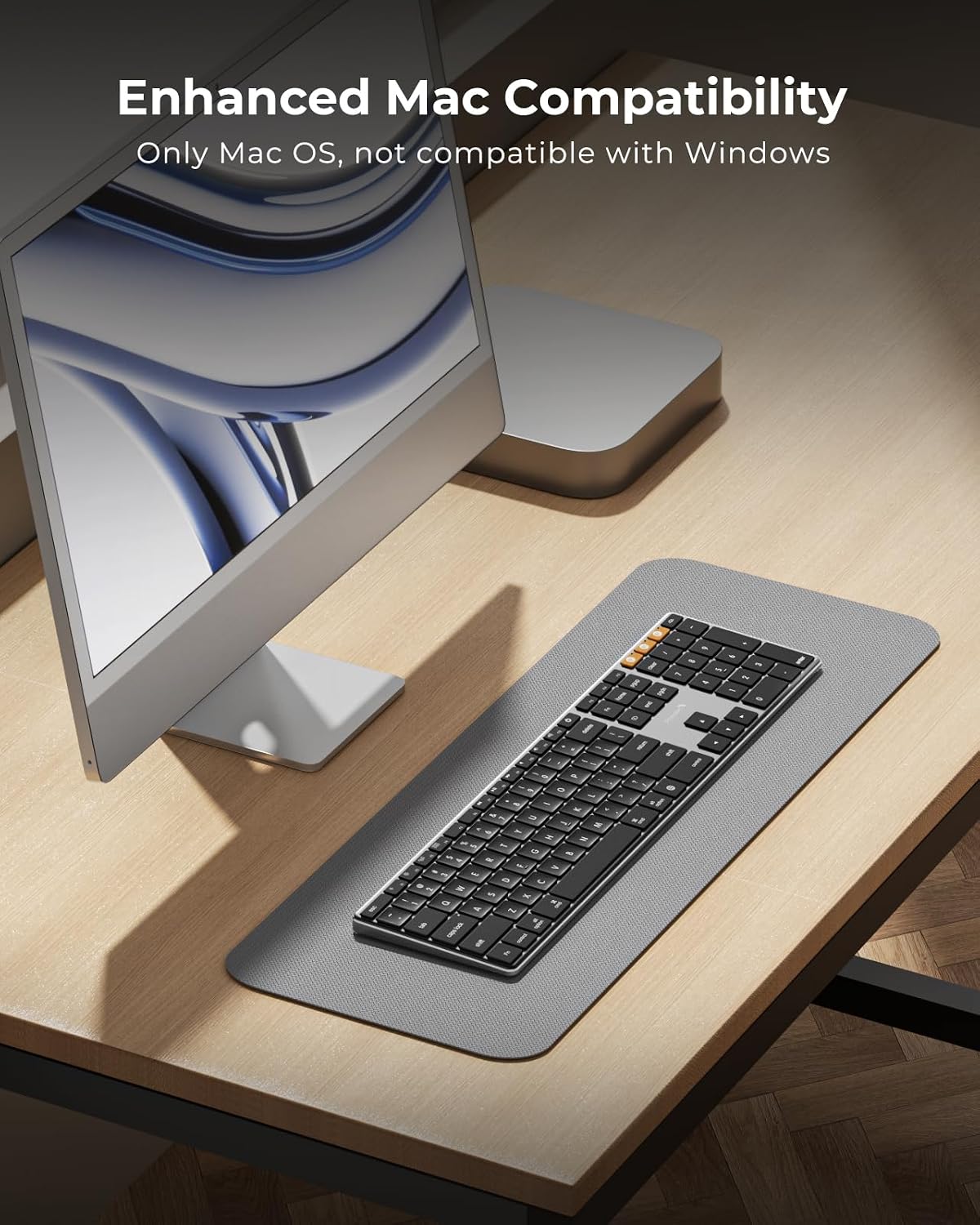ProtoArc K110-A Backlit Wireless Keyboard for Mac, Aluminum, Space Gray