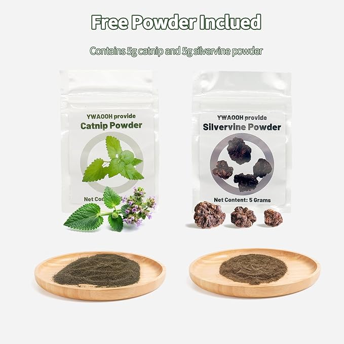Cat Toys Stockings 2 Pack – Includes 5g Silvervine Powder & 5g Catnip Powder, Cat Gift for Cats & Kittens, Interactive Cat Stocking Toys for Play, Chew & Relaxation