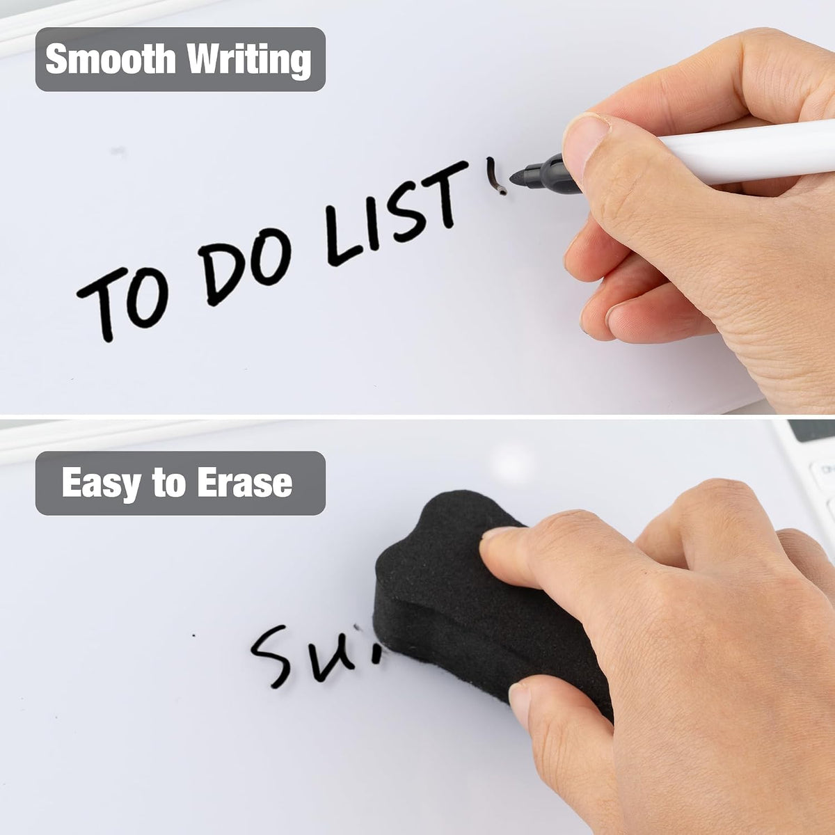 Glass Desktop Whiteboard, Wireless Charger White