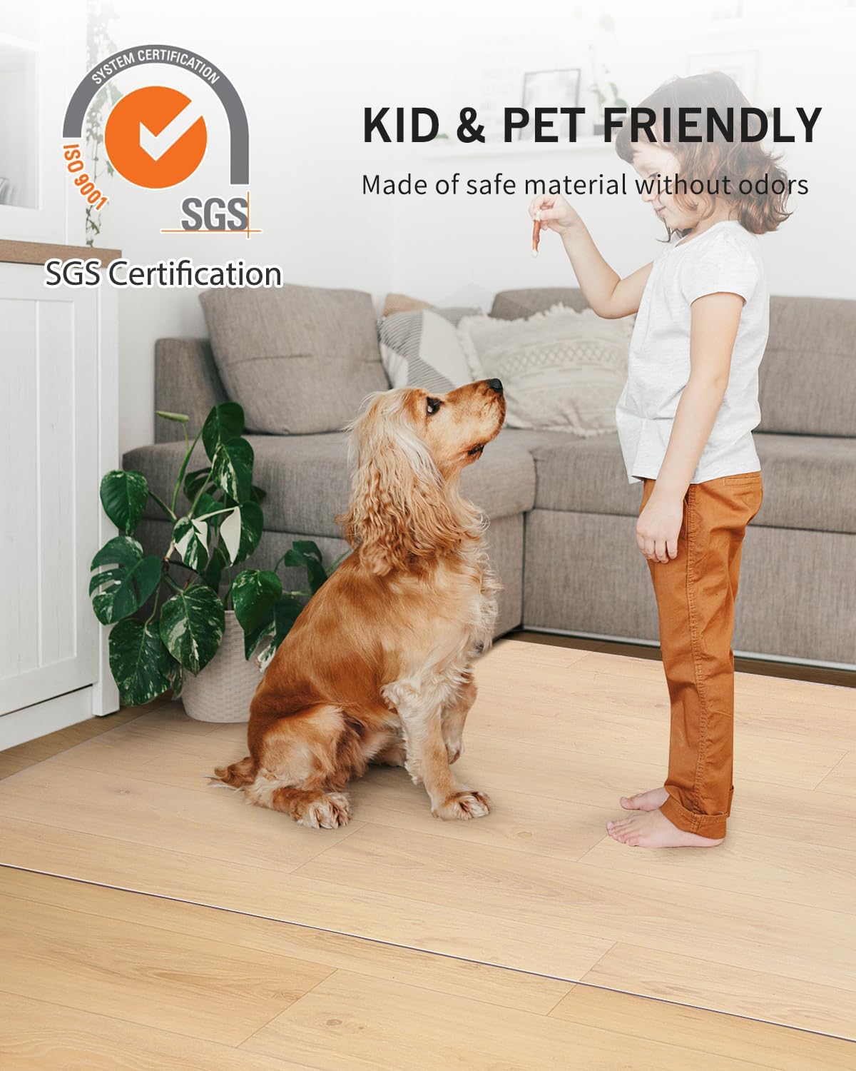 Area Mat for Hard Floor, 6'×9' Transparent PVC Area Rug for Home
