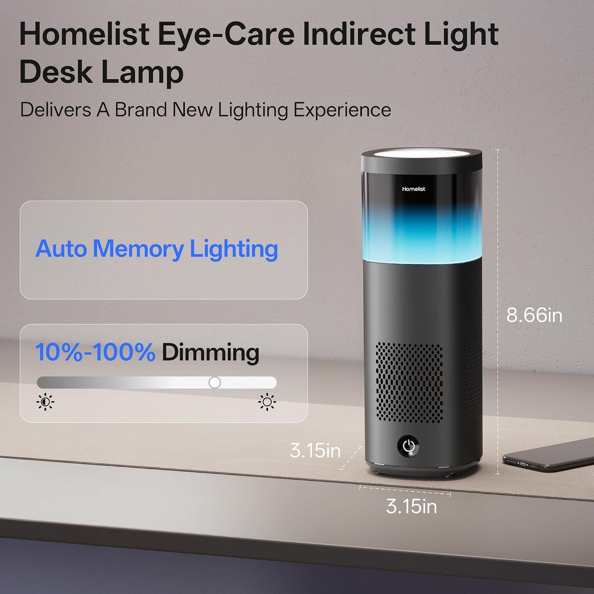 Homelist Desk Lamp for Home Office, Reading Lamp 8.66in-6500LM Standard