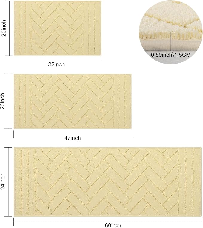 hicorfe Indoor Doormat, Front Back Door Mat Rubber Backing Non Slip Door Mats