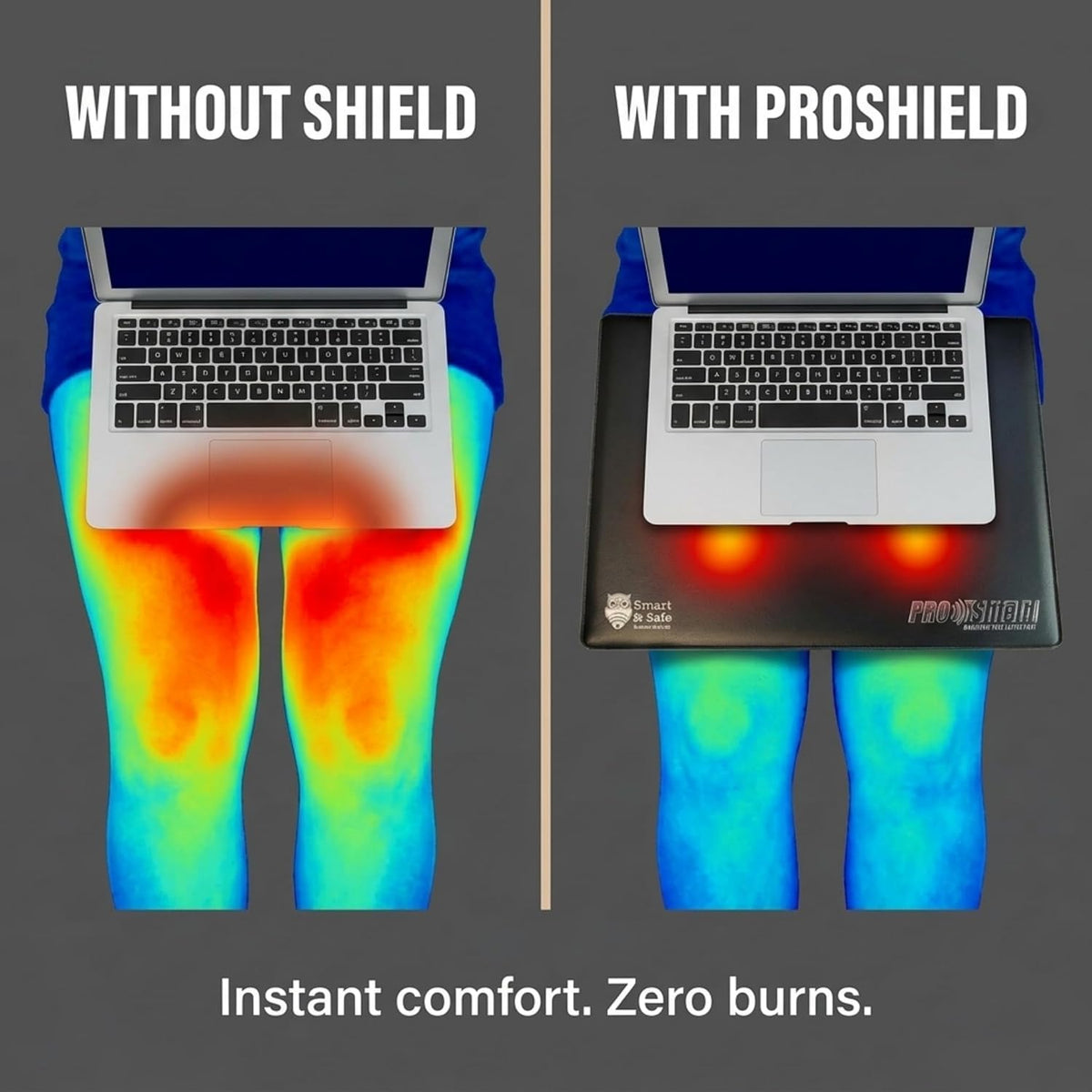 Lap-top Radiation Shield - Radiation Blocker, Lap Desk Tray - EMF Shield & Heat Protection Bed Desk Lap top Tray, Stand Bed with Heat Emission Reduction by Up to 99% - Lap top Desk - 17" Blue