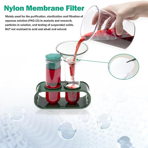 Xin Tester 100 Pieces Nylon Disc Membrane Filters, 50 mm Diameter, 10µm Pore