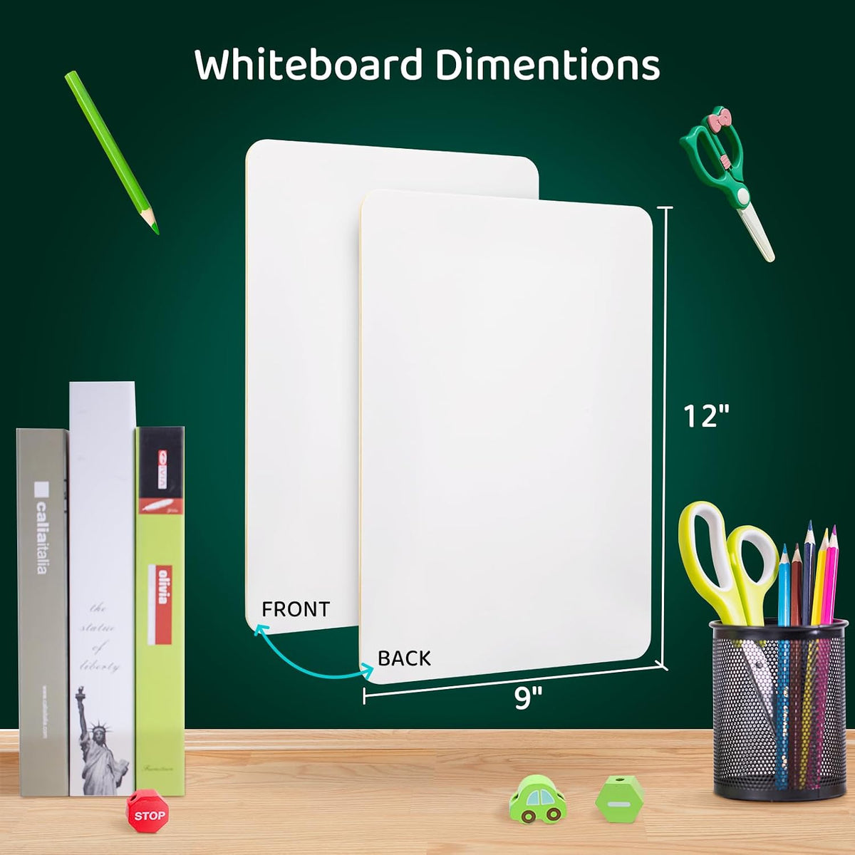 Upgrey Dry Erase Lapboards, 32 Pack Double-Sided Dry Erase Boards, Small White Boards for Classroom Students, 9"x12" Portable Mini Whiteboards for Teacher Supplies, Home and Office Work
