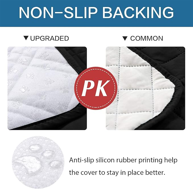 Waterproof Dog Bed Covers for Couch Protection, Water-Resistant Soft Dog Pet Blanket Anti-Slip Dog Blanket for Bed, for Furniture Bed Couch Sofa (Black,68x82inch)