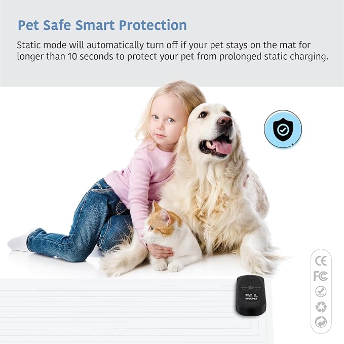 SVD.PET 2-Pack Pet Training Mat with Tester, Pet Shock Pad, Dogs & Cats Electronic Repellent mat for Indoor, 3 Training Modes, 5 Levels, Pet Safe Mode (Black controler 60" X 12")