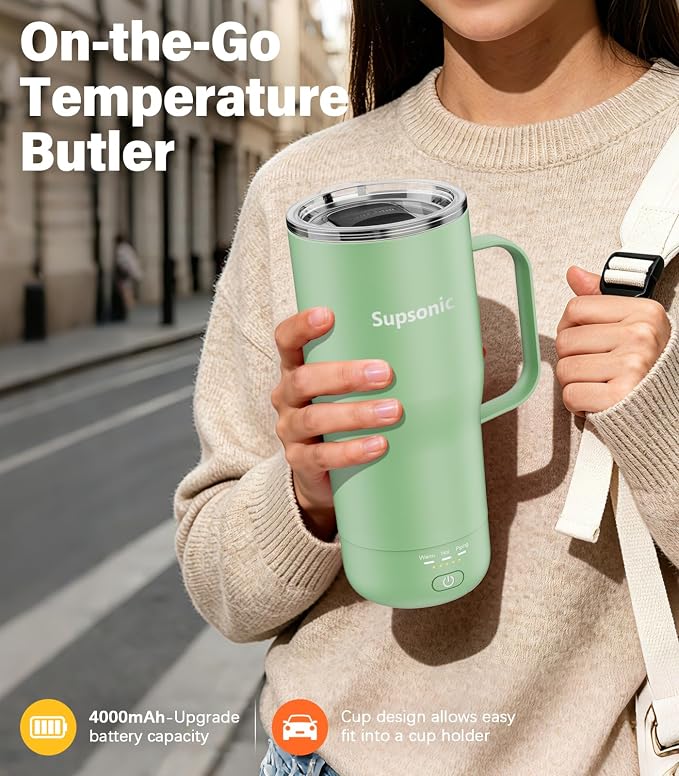 Supsonic Heated Coffee Mug, 20oz Electric Temperature Control Cup | Keeps