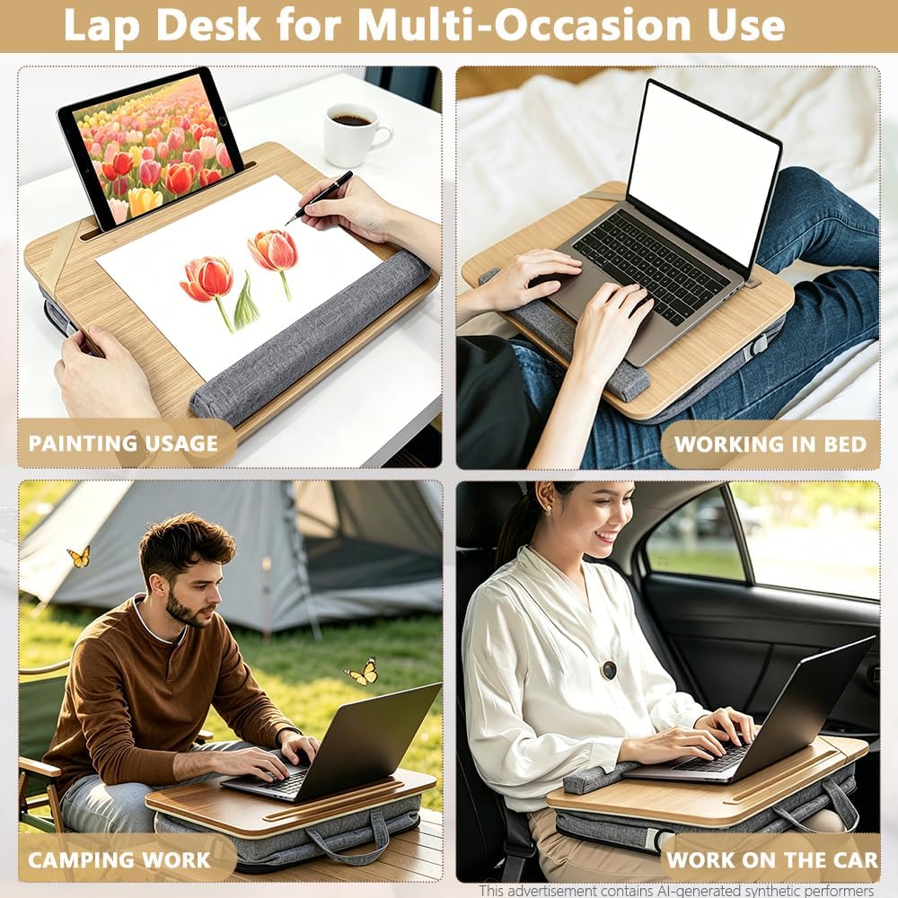 Lap Desk for Bed, Fits 14–17 Inch Laptops