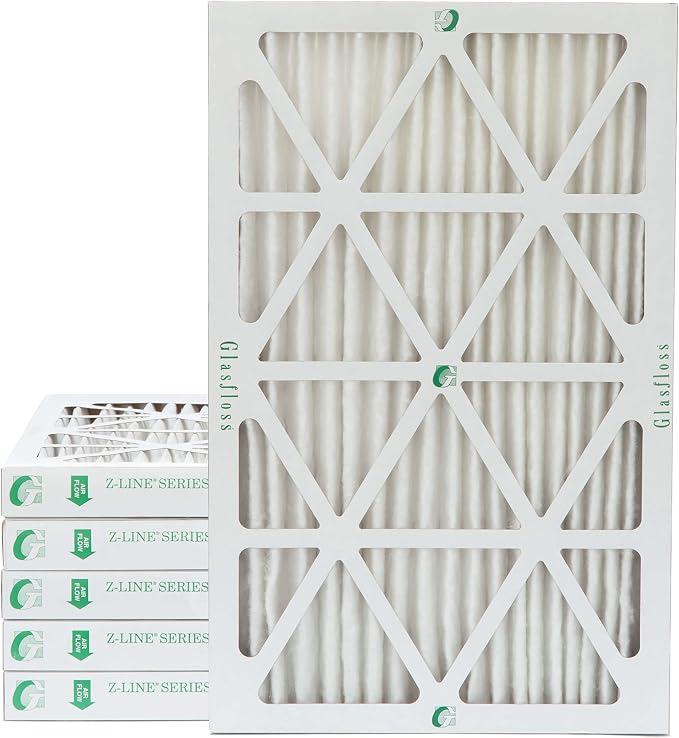Glasfloss 16x24x2 MERV 10 2" Inch Pleated Air Filters Box of 6. Actual Size: