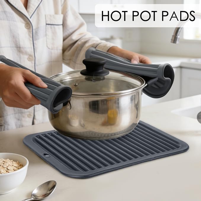 4 PCS Silicone Trivet for Hot Dishes, Silicone Hot Pads Trivets Mat for Hot