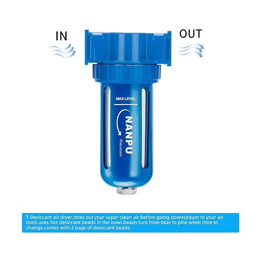NANPU Zinc Alloy Desiccant Dryer, Compressed Air in Line Filter, Moisture Water