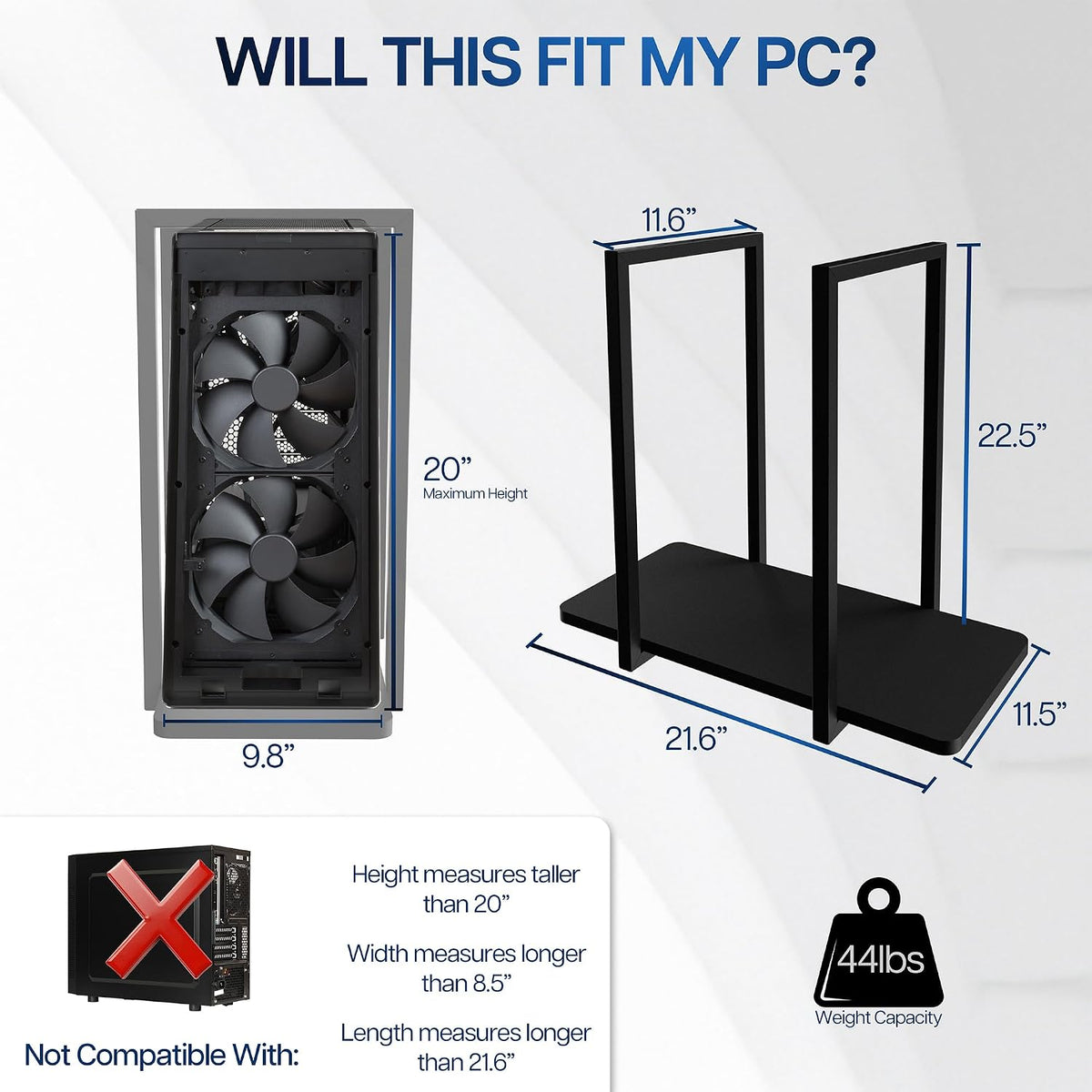 VIVO Black Under Desk PC Mount Shelf, Mount-PCSF1