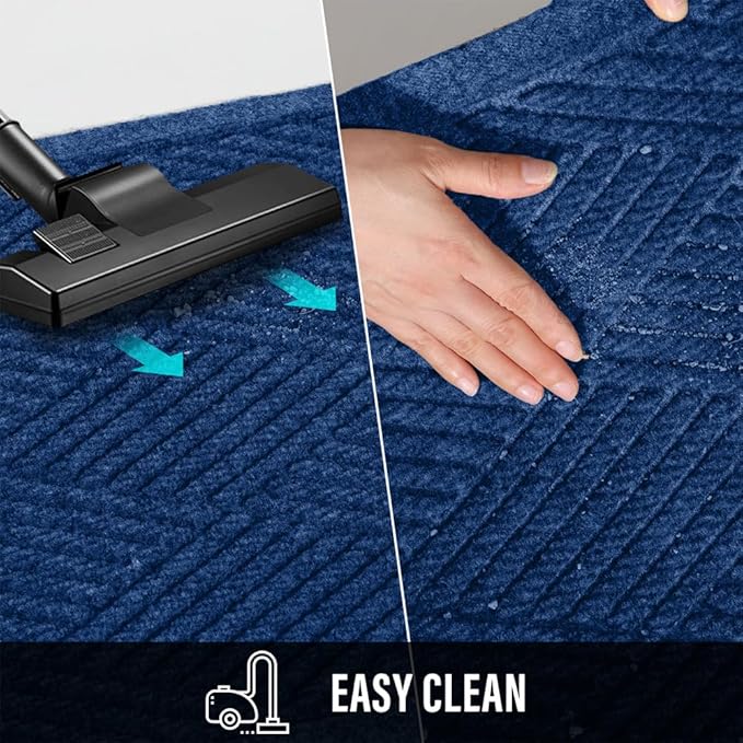 HIYARD Sturdy Front Door Mat, Absorbent Muddy Dirt Resist Welcome Door Mats