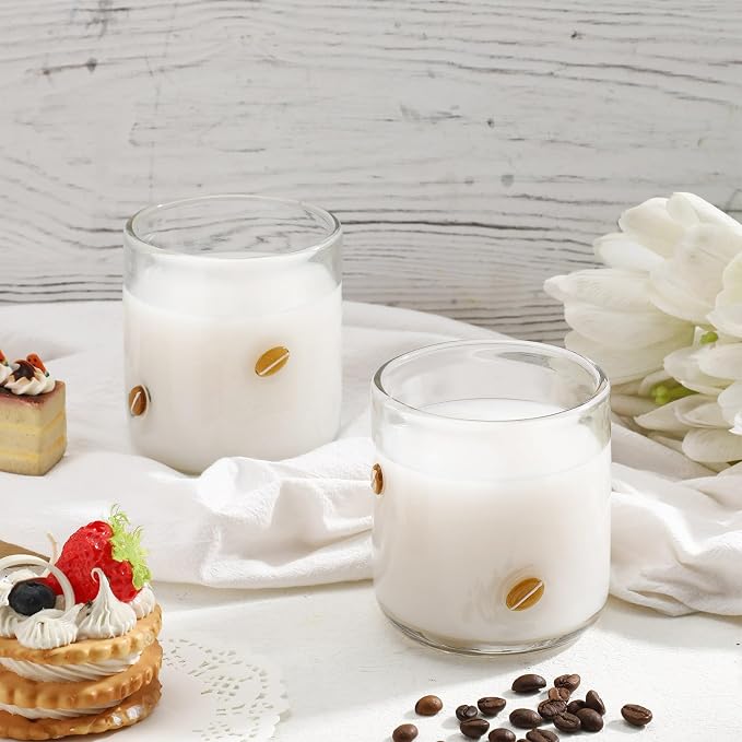 SiliFine 2 Pcs Coffee Icon Juice Glasses