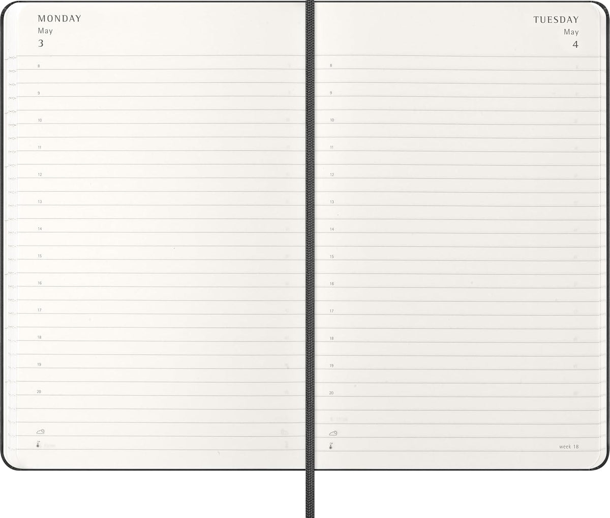 Moleskine 2027 12-Month Daily Planner, Large, Black, Hardcover