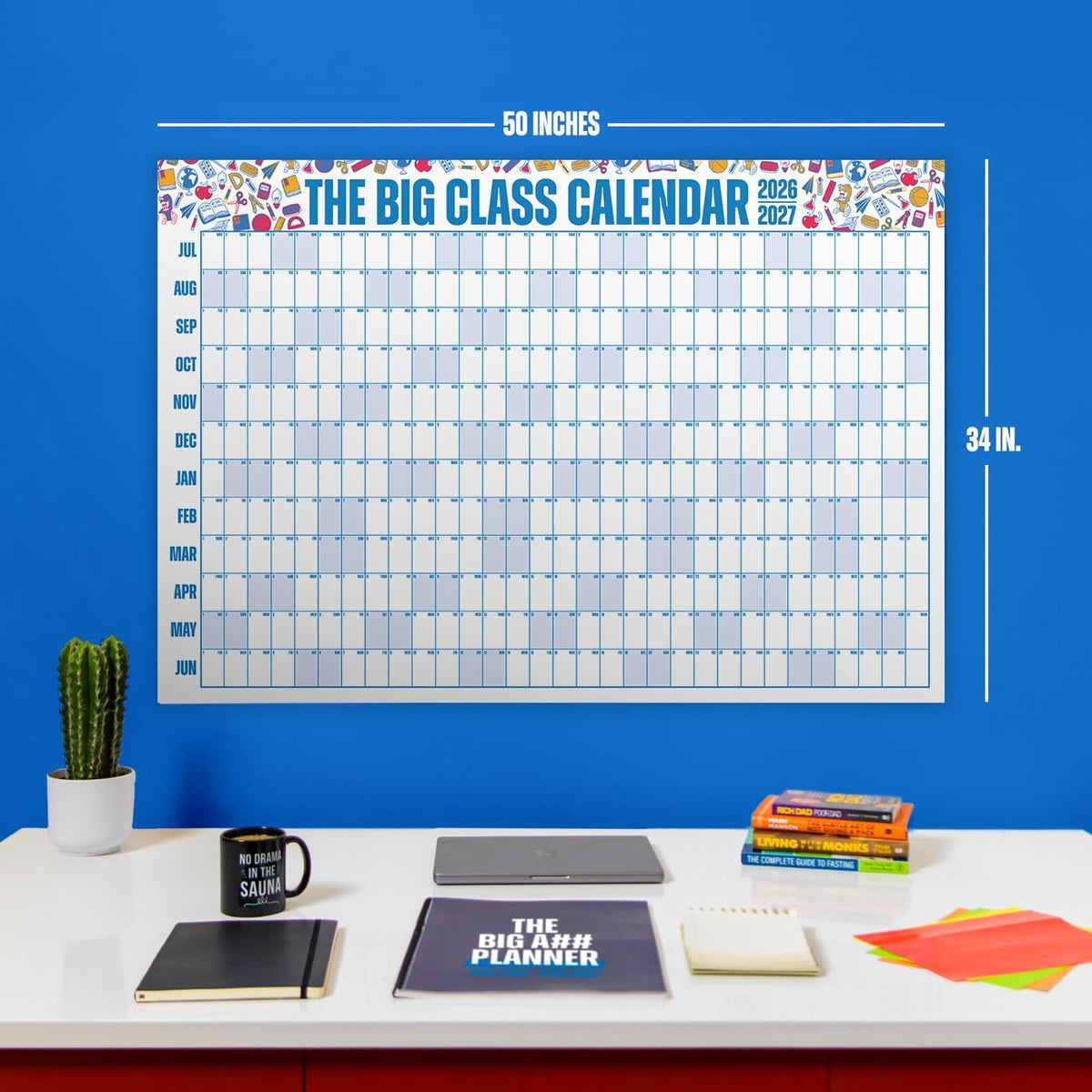 Big A## Calendar - Big Class Dry Erase Wall Calendar July 2026 - June 2027